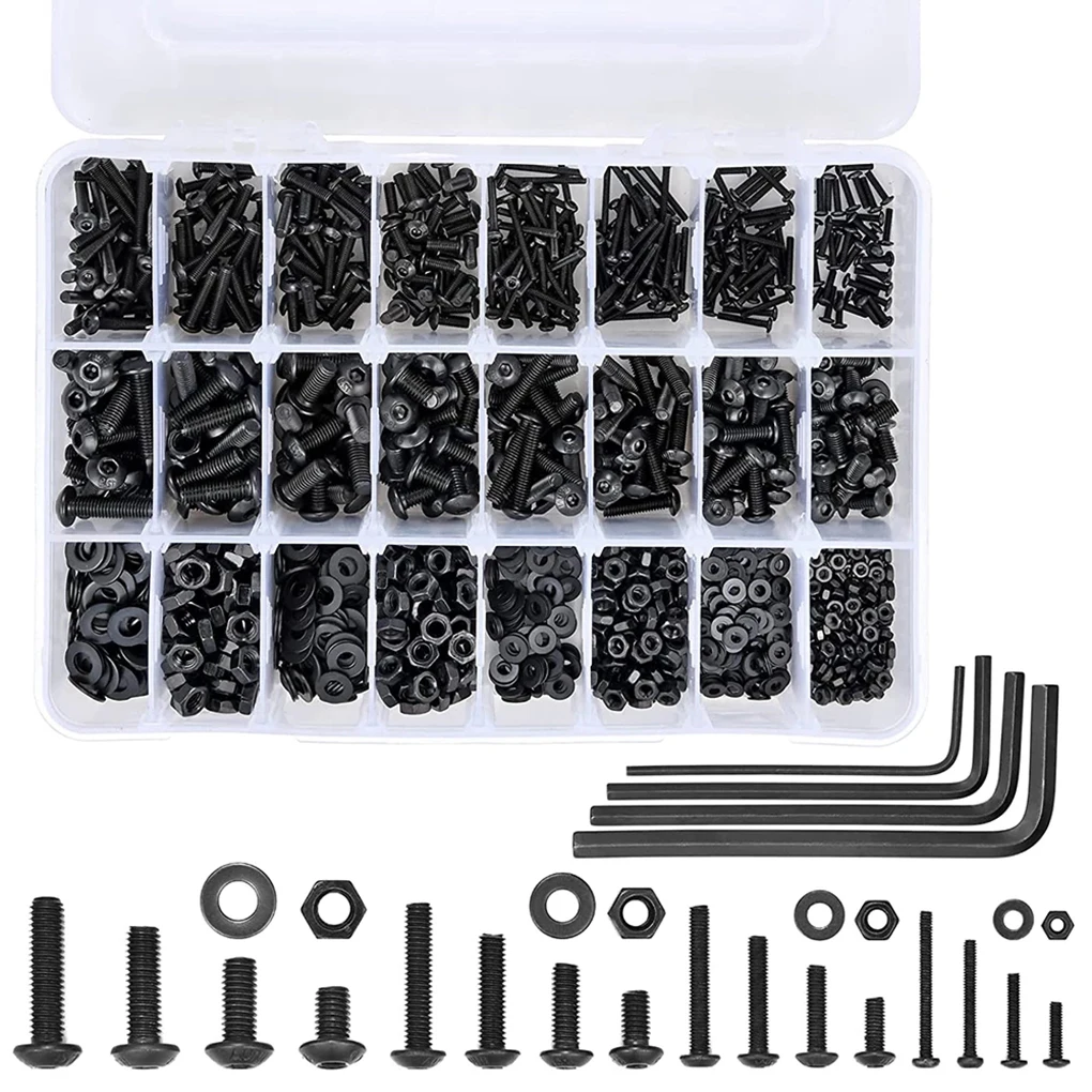 

1225 Pieces Box Metal Screws Hexagon Bolts Repair Tool Kit Professional