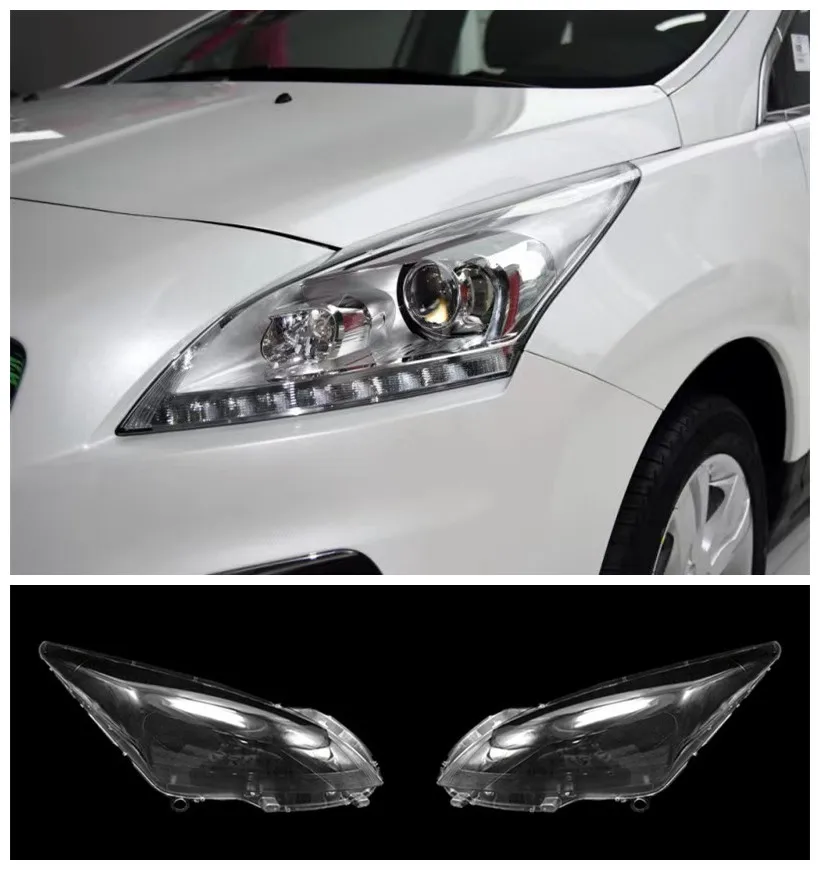 

Прозрачный Абажур для фар, Лицевая панель для Peugeot 3008 2013-2019, логотип 3008, прозрачный абажур, лицевая панель