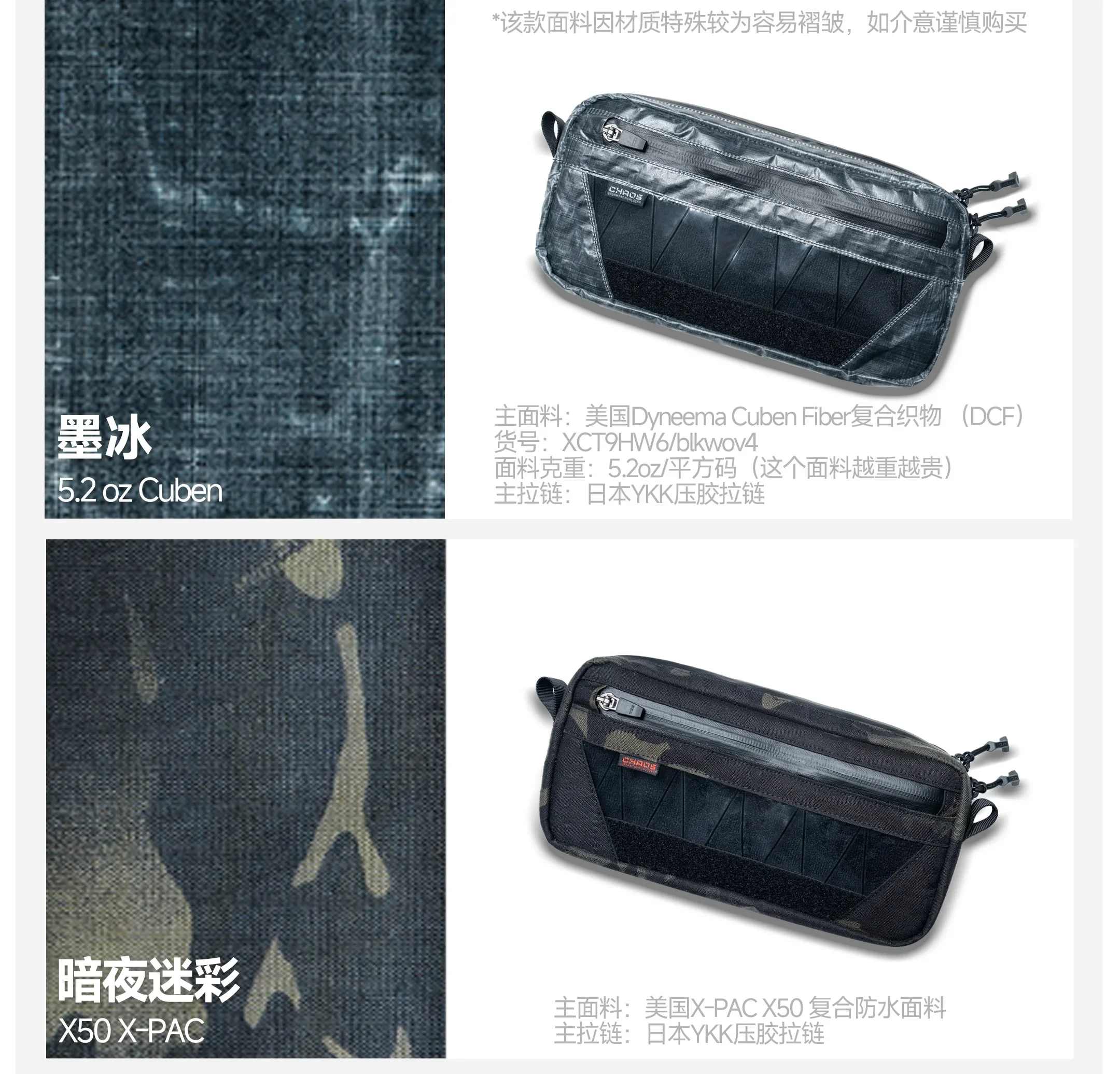 Фото CHAOS TAP-07 Прозрачный чехол EDC Raid Angle — модульный MOLLE-совместимый с системой HINGE QD и патчей Morale (1000D TPU X-Ply ® ) №3