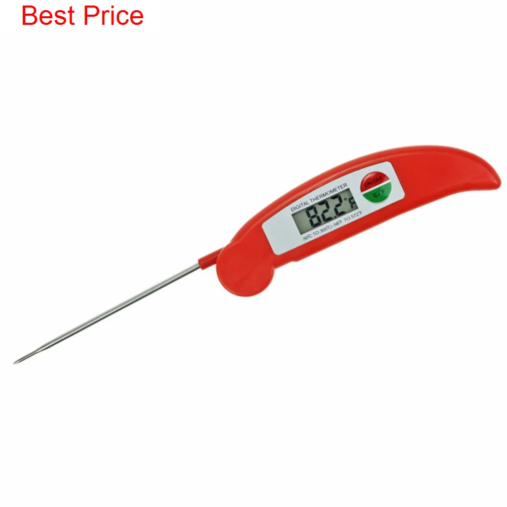 

30Pcs/lot Kitchen Food Digital Display Probe Barbecue Liquid Bbq Thermometer Folding Electronic Barbecue Thermometer