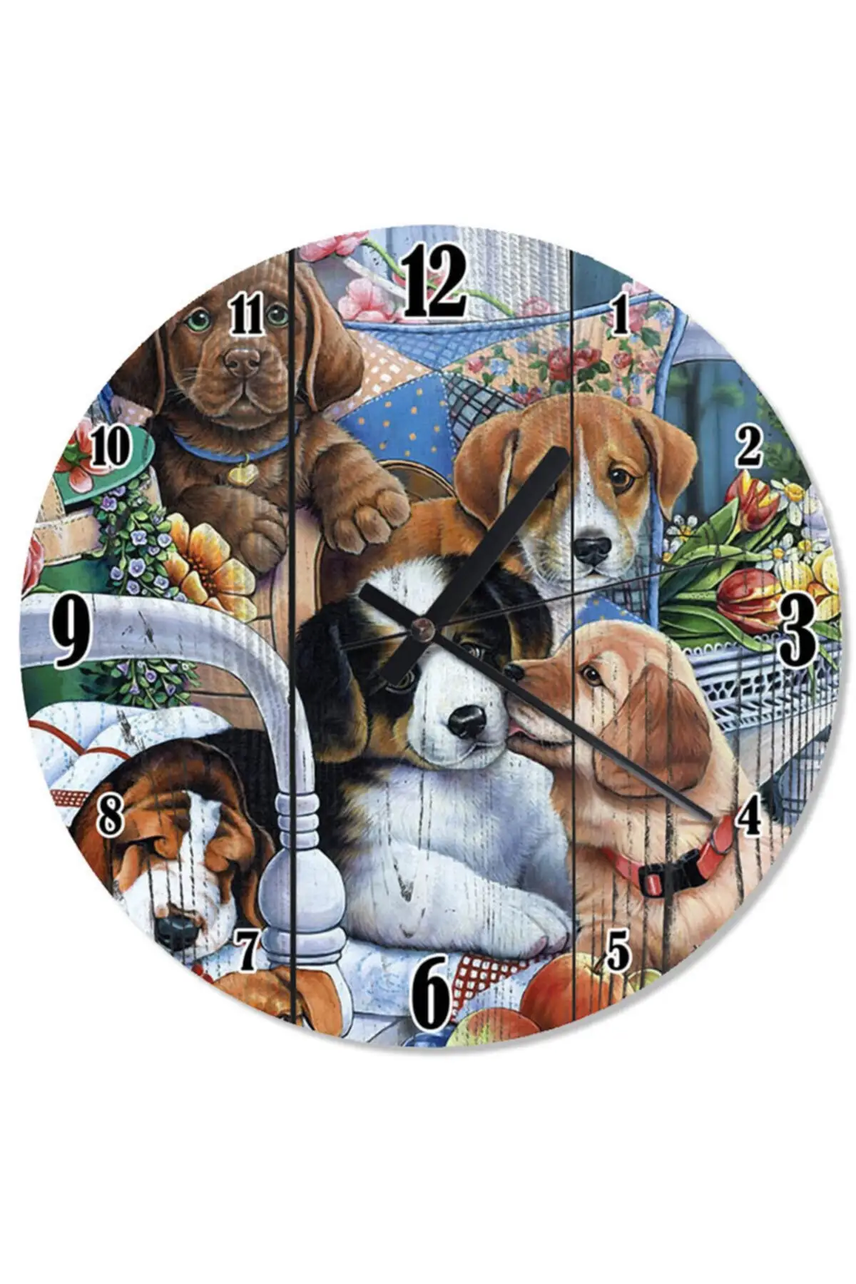 Wood Floor Puppy Dogs Shaped Wall Clock | Clocks