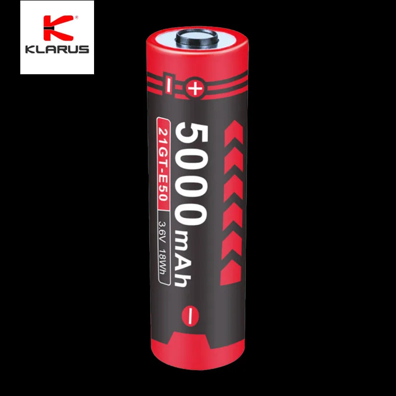 Klarus 21GT-E50 Flashlight 21700 Battery, 3.7V 5000mAh 15A Continous Discharge,Build-in Short Circuit Protection for XT21C,E3