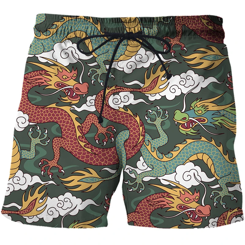 Dragon totem Print 3D Print Fashion Breathable Men's shorts Summer Leisure Beach Shorts surf pants Harajuku Hip Hop streetwear