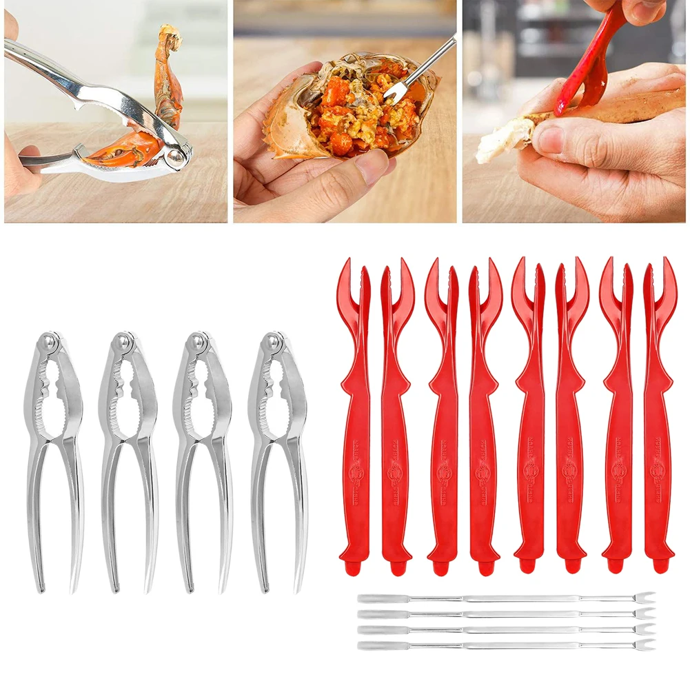 13pcs Nuts Opener Professional Kitchen Sheller Crab Cracker Picnic Storage Bag Seafood Tool Set Zinc Alloy Lobster Picks Shrimp | Дом и сад