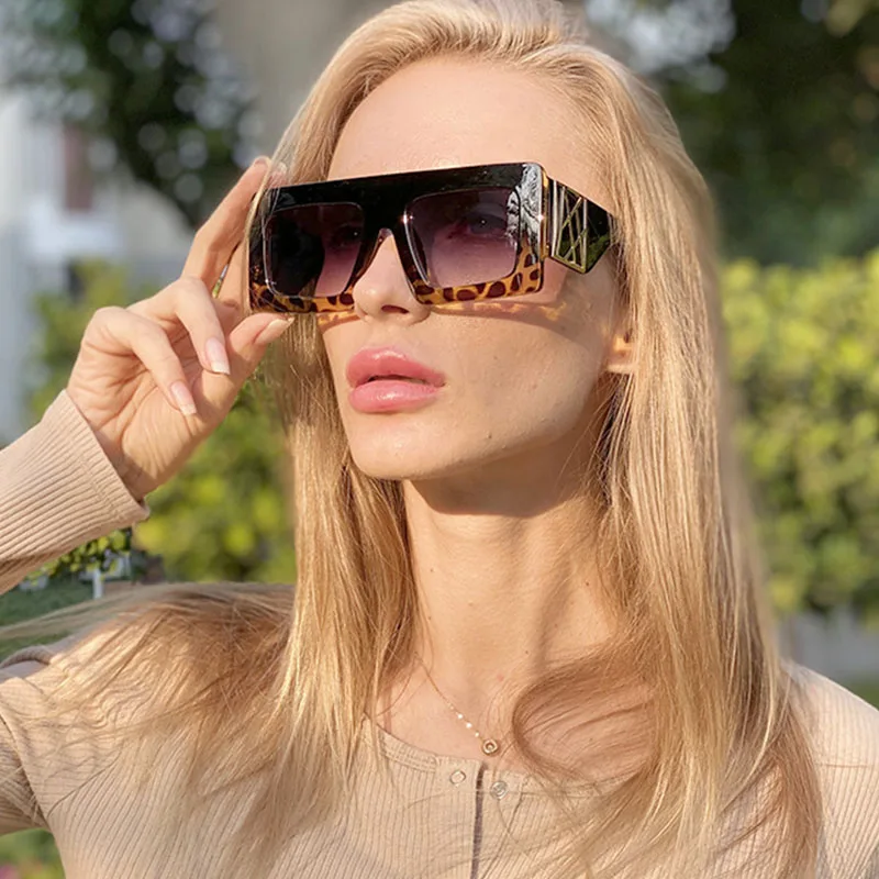 

LNFCXI Oversized Square Sunglasses Women New Arrival Mirror Vintage Big Frame Luxury Brand Designer Shades Sun Glasses For Woman