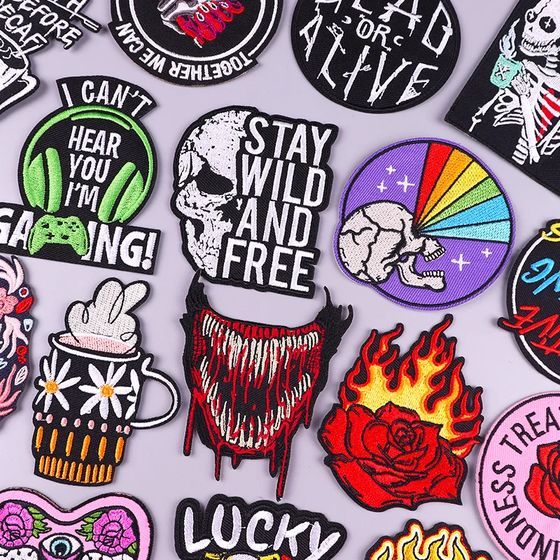 С изображением из мультфильма Lucky Cat патчи с мультяшным пламенем вышитые для