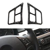car styling real carbon fiber steering wheel button cover trim for bmw 3 series e90 lhd 2005 2006 2007 2008 2009 2010 2011 2012