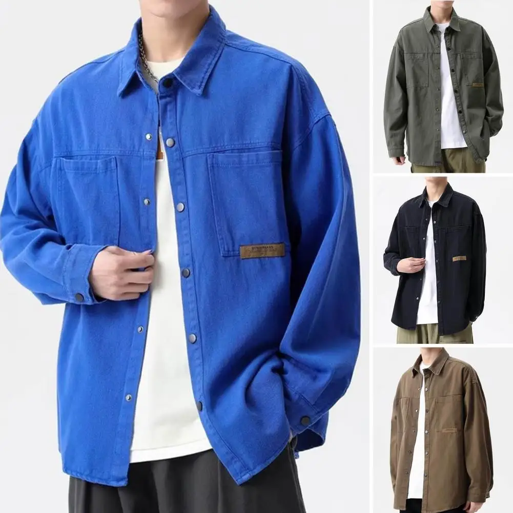 

Green Men's Long Sleeve Shirts Spring Autumn Korean Top Fashion Casual Vintage Loose Shirt Male Clothing Oversized 3Xl
