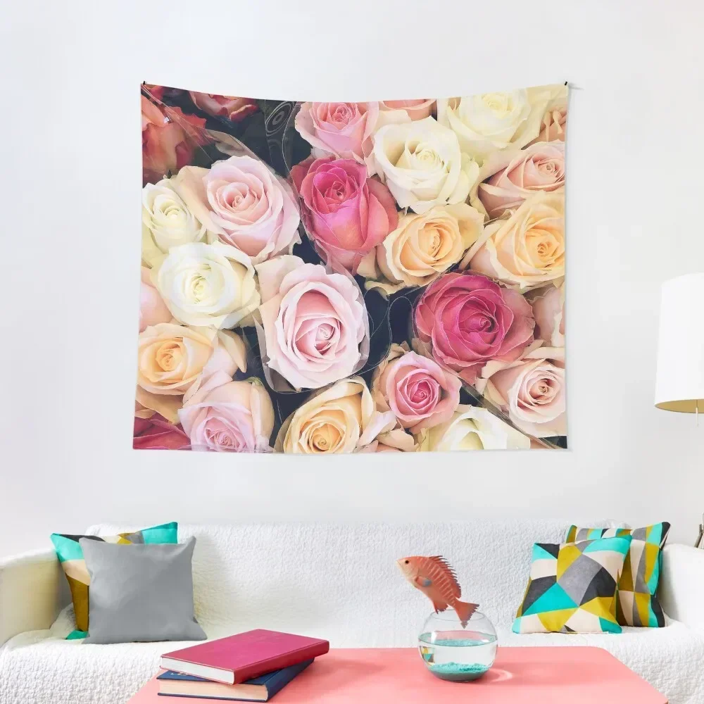 Гобелен с французскими розами украшение на стену японское искусственное для