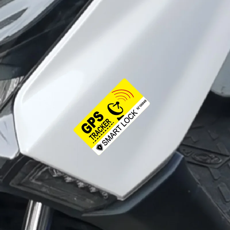 

8 см x 4 см, 2 шт., система сигнализации с GPS-трекером, фотография, знак, водонепроницаемая Светоотражающая наклейка, подходит для мотоцикла, велосипеда, скейтборда