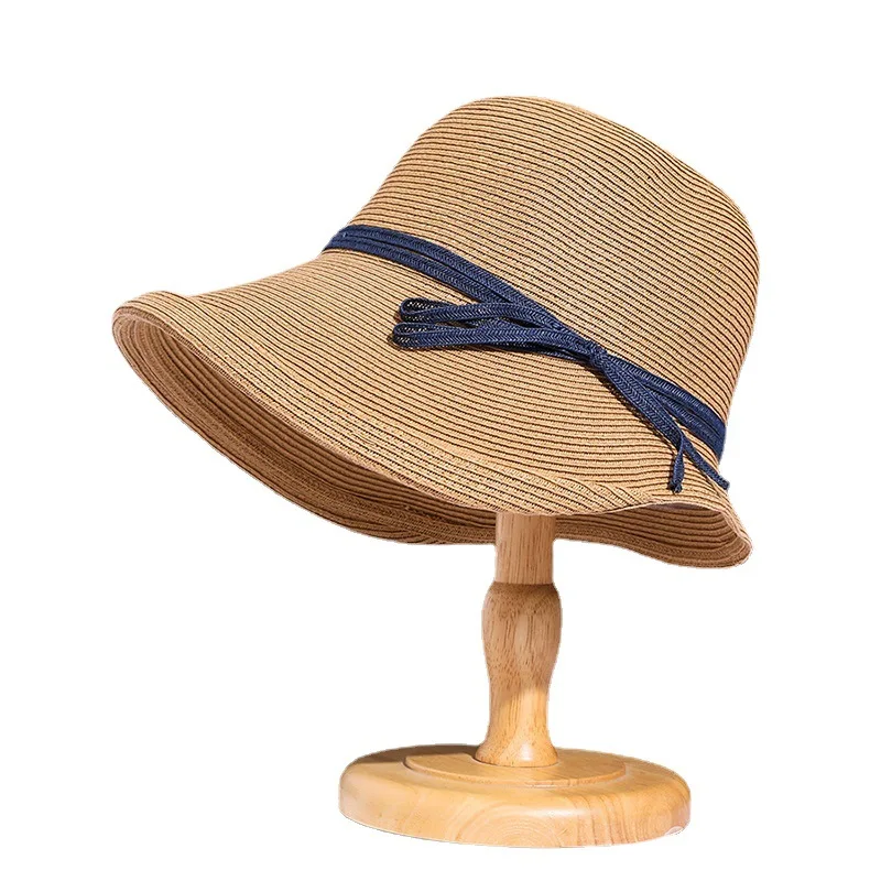 Simple Foldable Wide Brim Floppy Girls Straw Hat Sun Hat Beach Women Summer Hat UV Protect Travel Cap Lady Cap Female