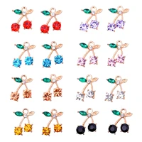 20pcs 2022 the new charming colorful crystal cherry pendant fruit charm jewelry accessories diy earrings jewelry making supplie