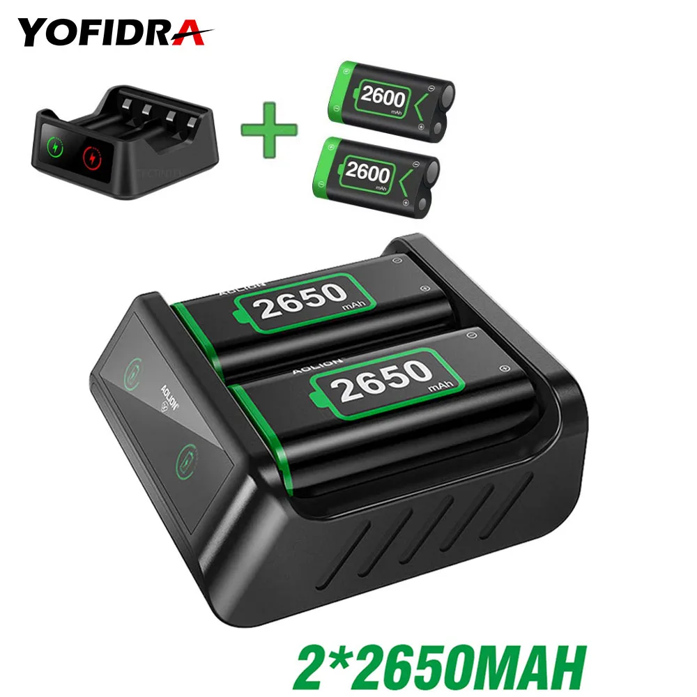 

2 x2650mAh Rechargeable Battery For Xbox Series X/S/Xbox One S/X Controller Battery For Xbox One + USB Battery Charger