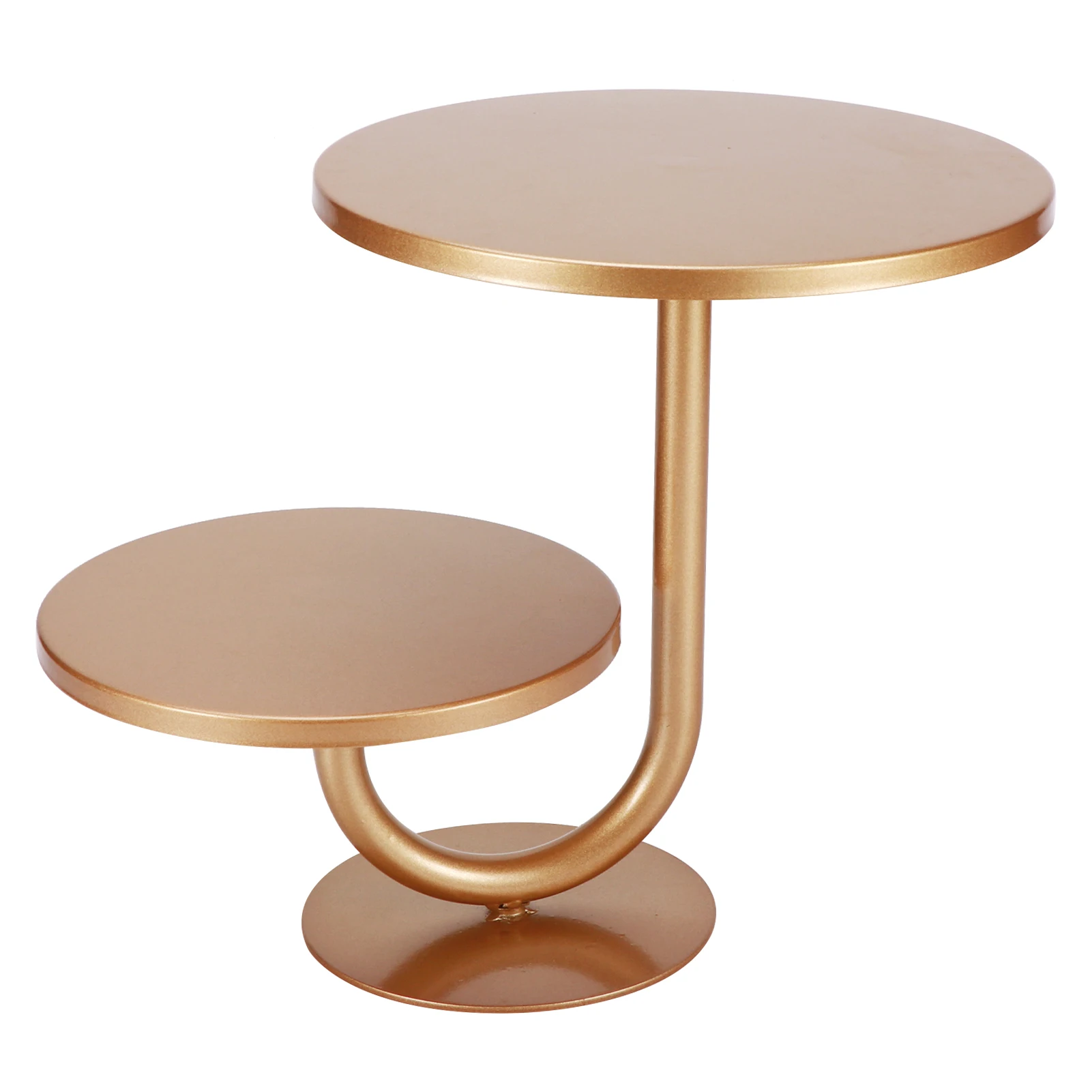 

Gold Detachable Iron Round Home Decor 2 Tier Dessert Table Wedding Party Rustproof Cake Stand Serving Tray Cupcake Display