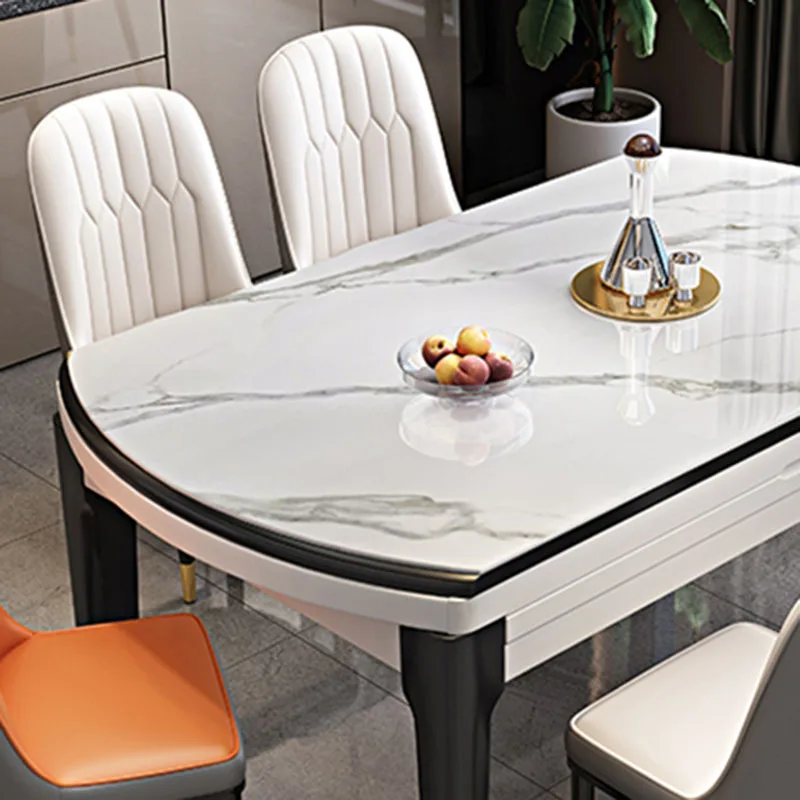 Nordic Luxury Dining Table Extendable White Protective Designer Dining Table White Newclassic Mesas Comedor Extensibles Muebles images - 6