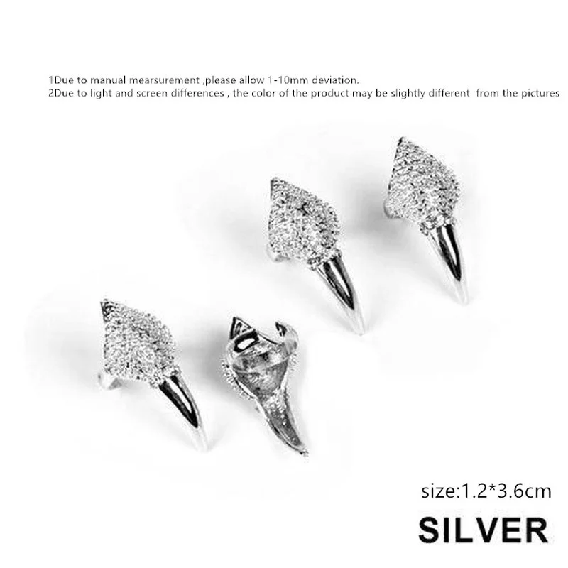 1 шт. серебряная броня для ногтей в стиле панк-рок |