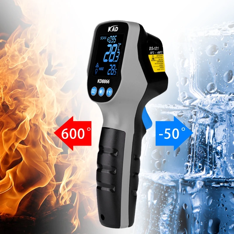 

Non Contact Digital Temperature Tester for Outdoor Automotive Electrical Engineering Industrial Infrared Thermometer