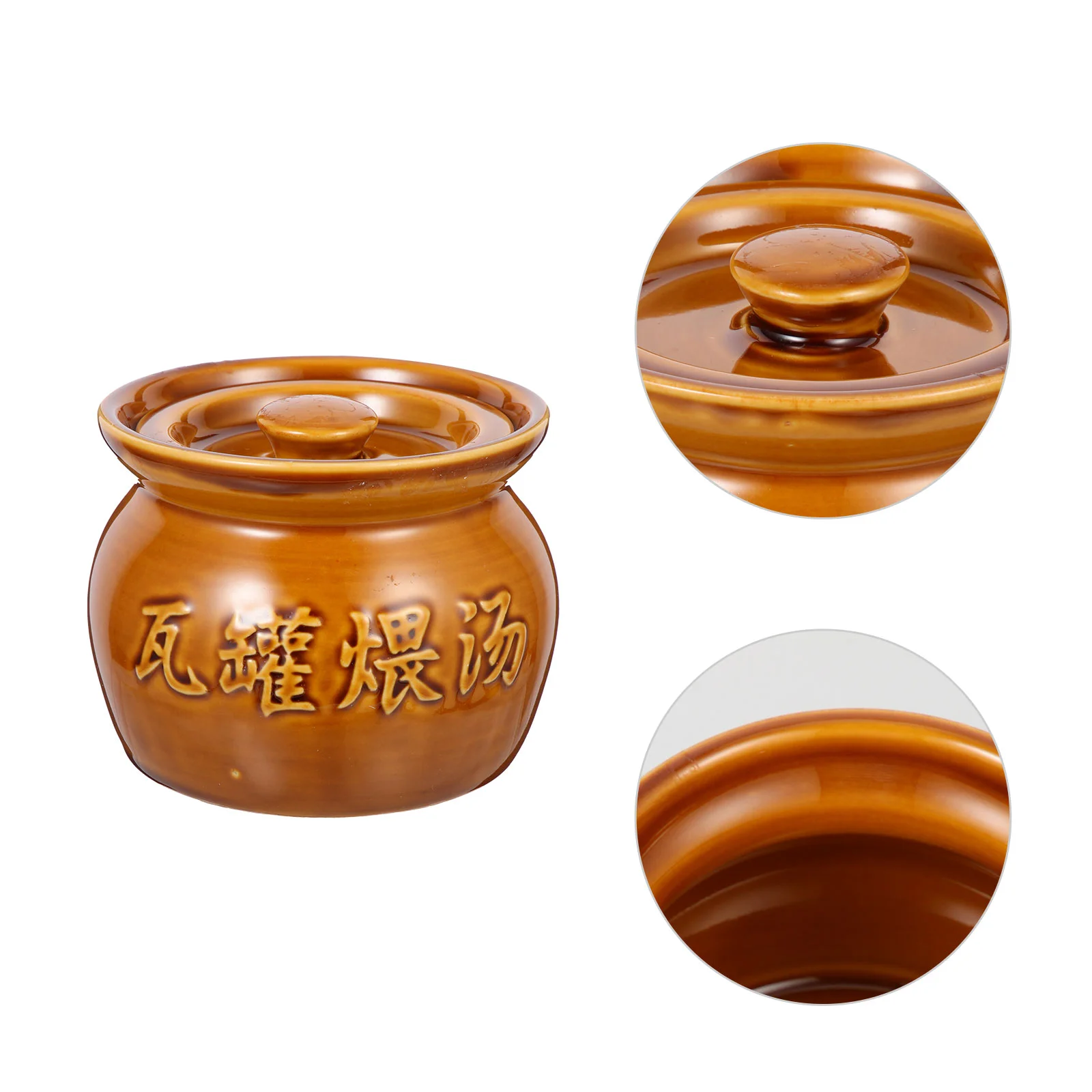 

Pot Soup Bowl Ceramic Stew Cooking Clay Casserole Steam Kitchen Japanese Korean Hot Earthenware Lid Jar Cookware Household