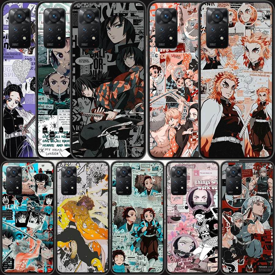 

Kimetsu No Yaiba Demon Slayer Anime Phone Case For Xiaomi Redmi Note 11 Pro 11E 11S 4G 11T 10 10S 9 9S 9T 5G 8 8T 7 6 5 4 4X Cov