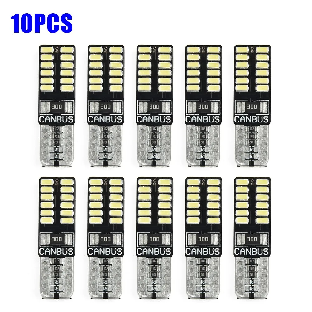 

10 шт., автомобильные лампы 194 3014 24SMD 6500K