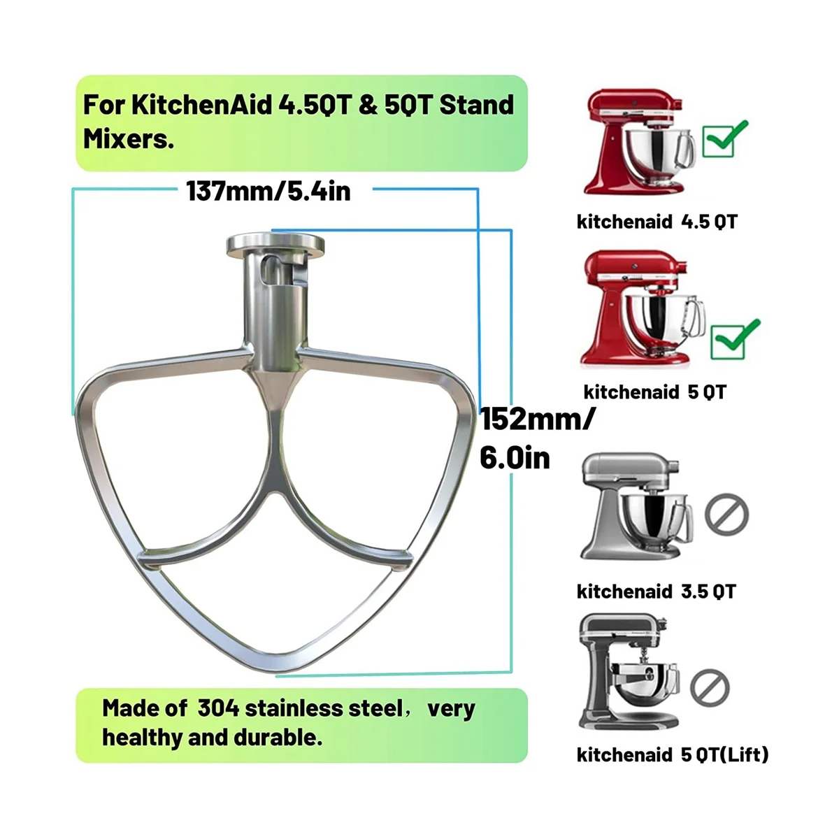 Миксеры из нержавеющей стали для кухни 4 5-5QT без покрытия можно мыть в