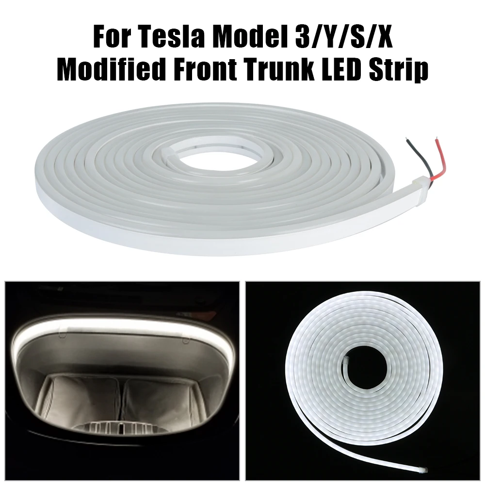 

12 В фонарь для переднего багажника, внутренняя декоративная лампа, водонепроницаемый белый свет, аксессуары для Tesla Model 3 Y X S