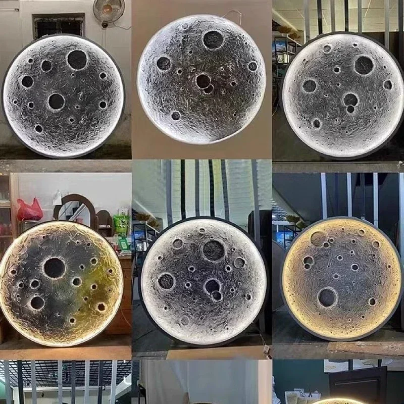 3D рельефный настенный светильник с луной дизайнерская художественная входная