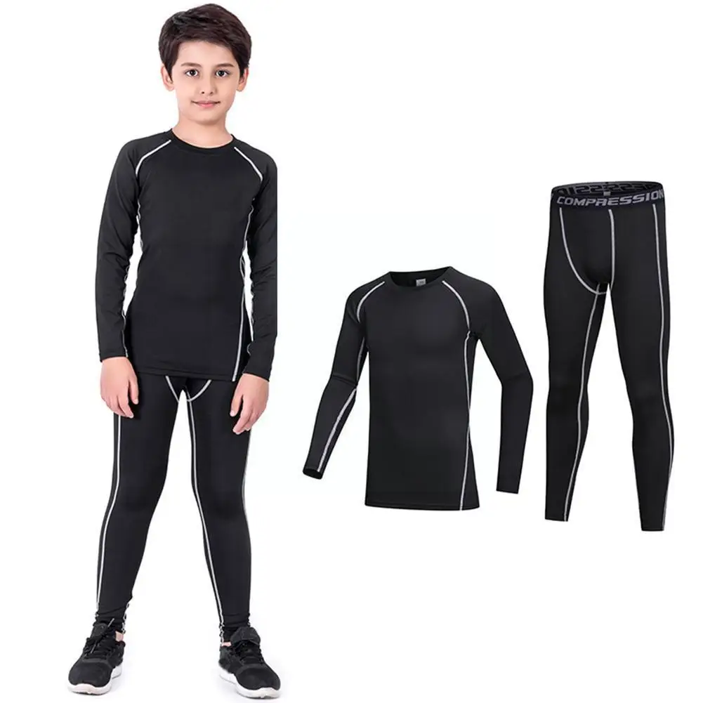 Winter Children's Sports Suit Quick Drying Thermal Underwear for Boys and Girls Basketball Football Compression Sportswear Y7W2