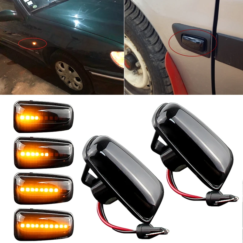 

Flashing Car Turn Signal Lamps Side Marker Lights Lateral LED For Peugeot 306 106 406 806 Citroen XM ZX Break Xsara Xantia Fiat