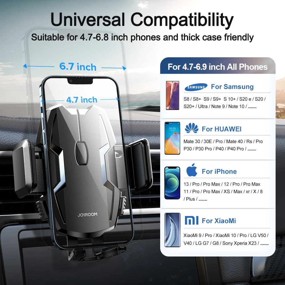 joyroom universal car phone holder in car for air vent mount 360° rotation stable 4 7 6 8 inch phone stand for iphone samsung free global shippi