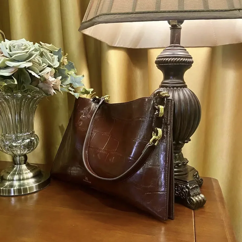 Luxury Stone Pattern Women's Bag Leather Handbag 2023 New High-capacity Commuting Fashion Wallet Single-shoulder Satchels Sac