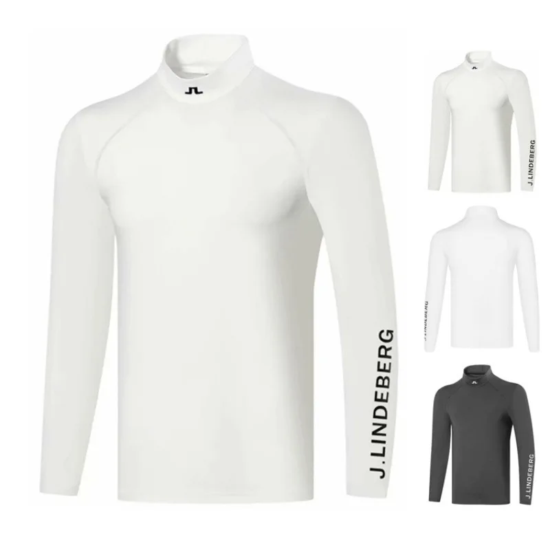 

golf men's long sleeved warm clothes elastic tight Plush cold proof Golf bottoms men's tops