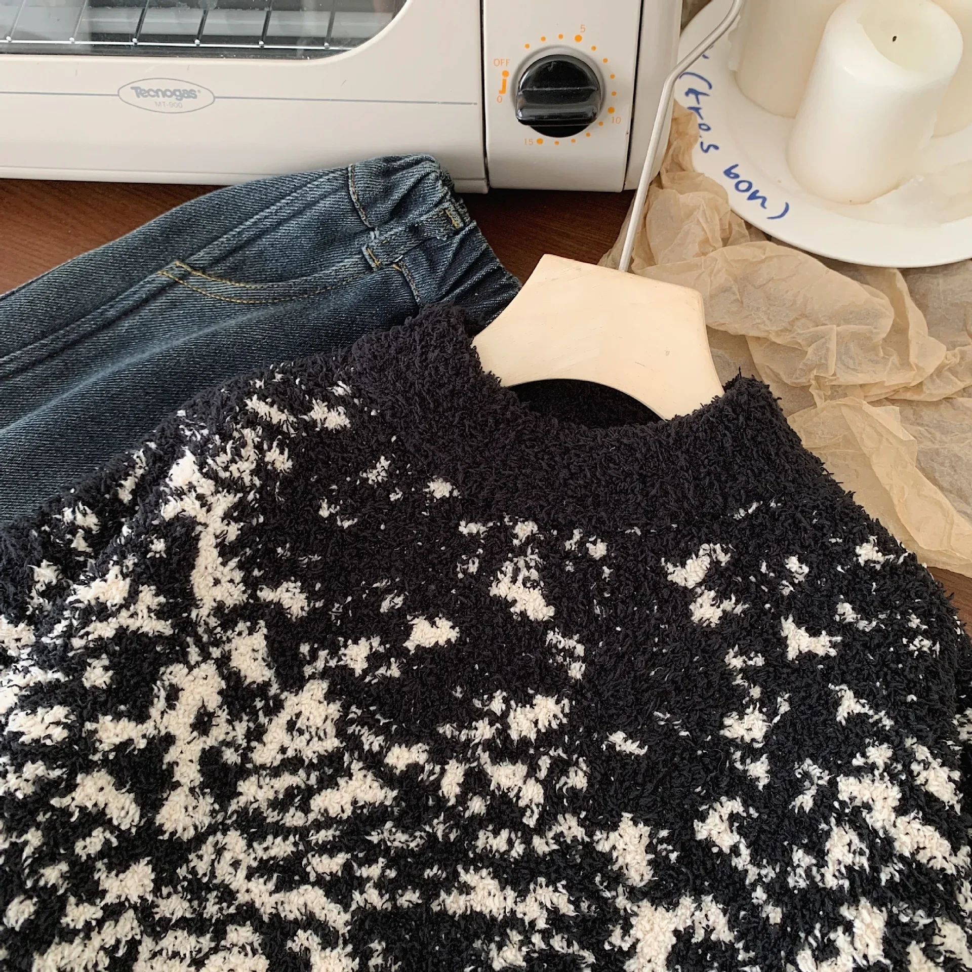 Детский свитер 2023 зимний Свободный пуловер с круглым вырезом для мальчиков в