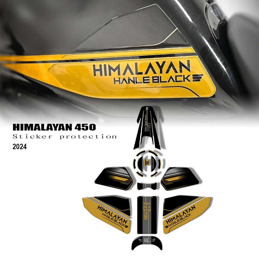 Фото Для Himalayan 450 Hanle Black 2024 2025 защита топливного бака мотоцикла 3D наклейка на бак Pad аксессуары №1