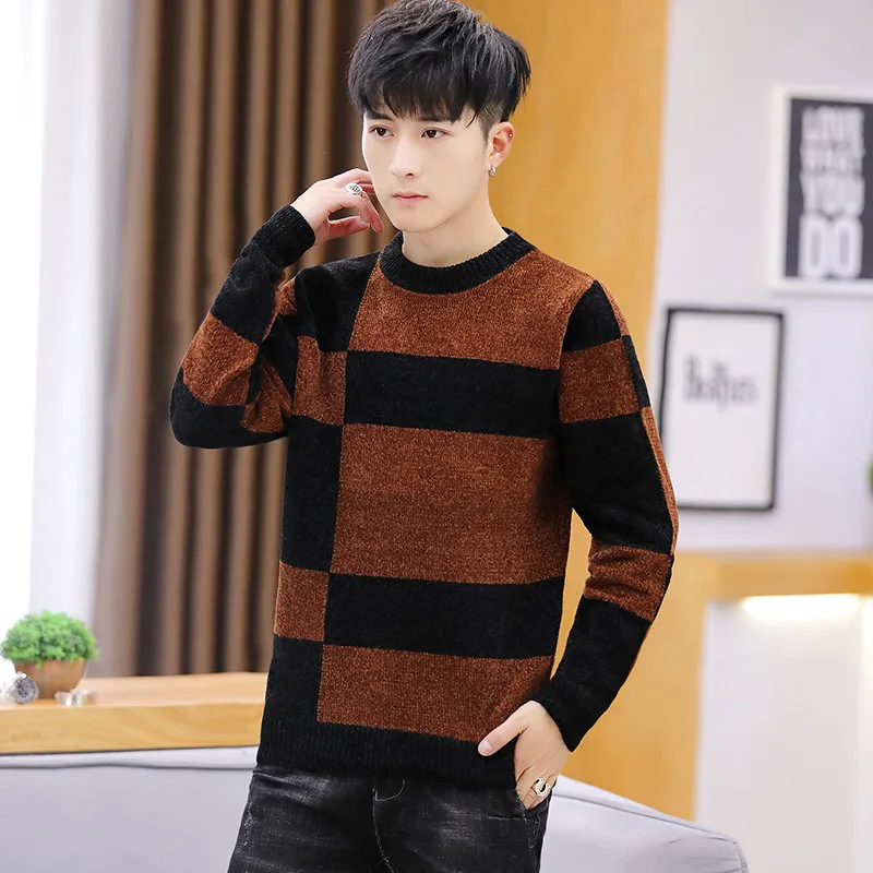 

Mens Sweaters Winter New Fashion O-Neck Pullovers Casual Men Sweater Daily Black White Winter Clothes Long Sleeve Casual Sweater