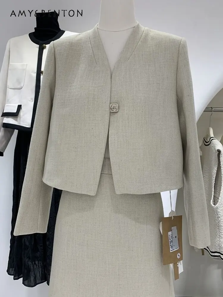 Костюм пальто и юбка костюм для женщин весна осень новый кардиган топ с высокой