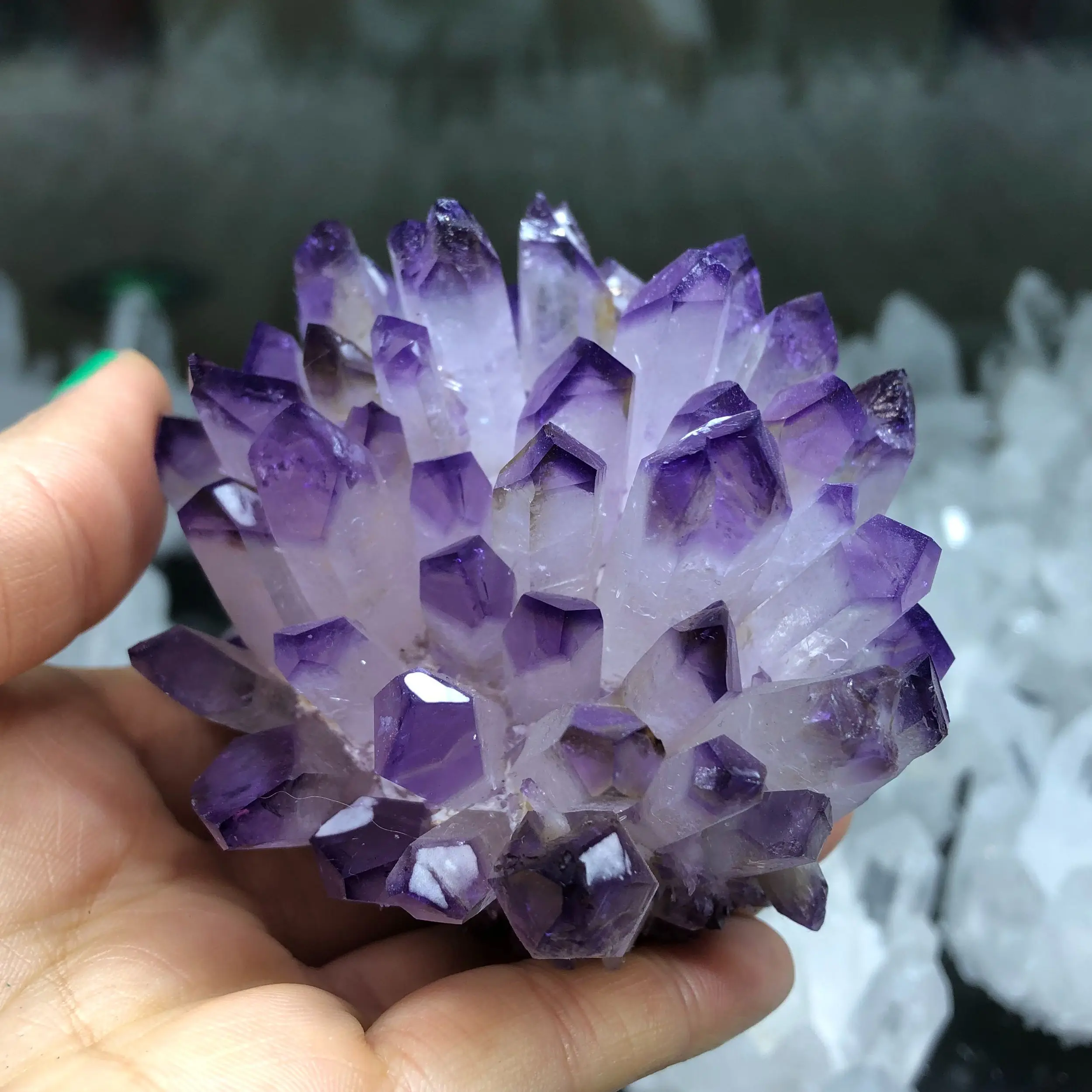 

Natural Rare Purple, White Quartz Crystal Cluster Mineral Specimen Healing