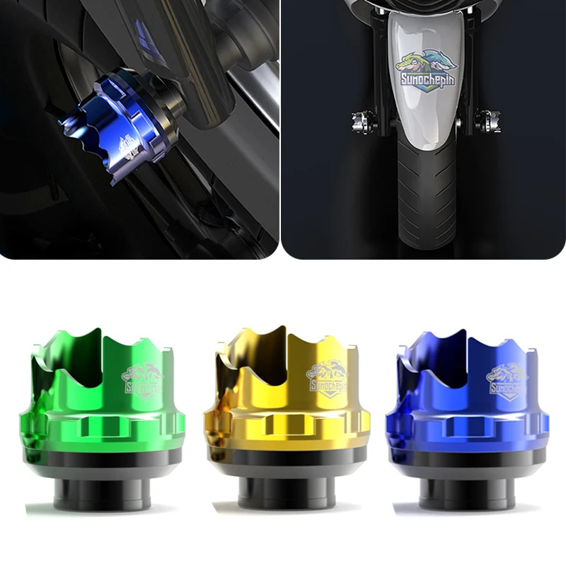 

2Pcs CNC Aluminum Alloy Motorcycles Falling Protector Explosion-proof Front Fork Cups Sliders Crash Universal Accessories