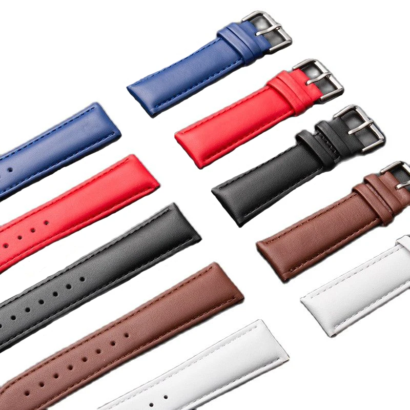 Ремешок из натуральной кожи для мужских и женских наручных часов красный браслет