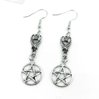 gothic pentagram bat earrings jewelry design dark art gothic aesthetic pendant earrings alternative girl punk gifts