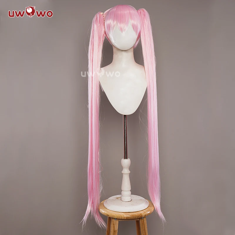 

UWOWO Mikku Cosplay Mikku Wig Mikku Halloween Costume Cosplay Pink Long Party Hair