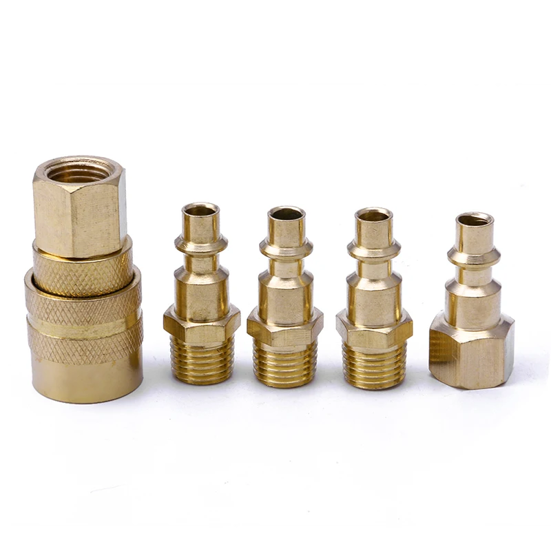 

5Pcs 1/4" NPT Brass Quick Coupler Solid Hose Connector Fittings Tools Hot