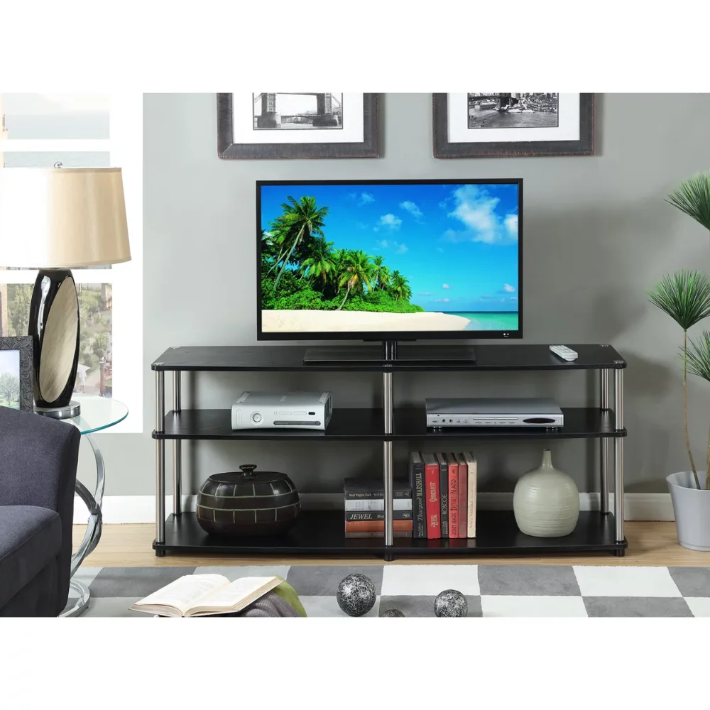 

Convenience Concepts Designs2Go 3 Tier 65 inch TV Stand, Black tv cabinet living room furniture tv tables for living room
