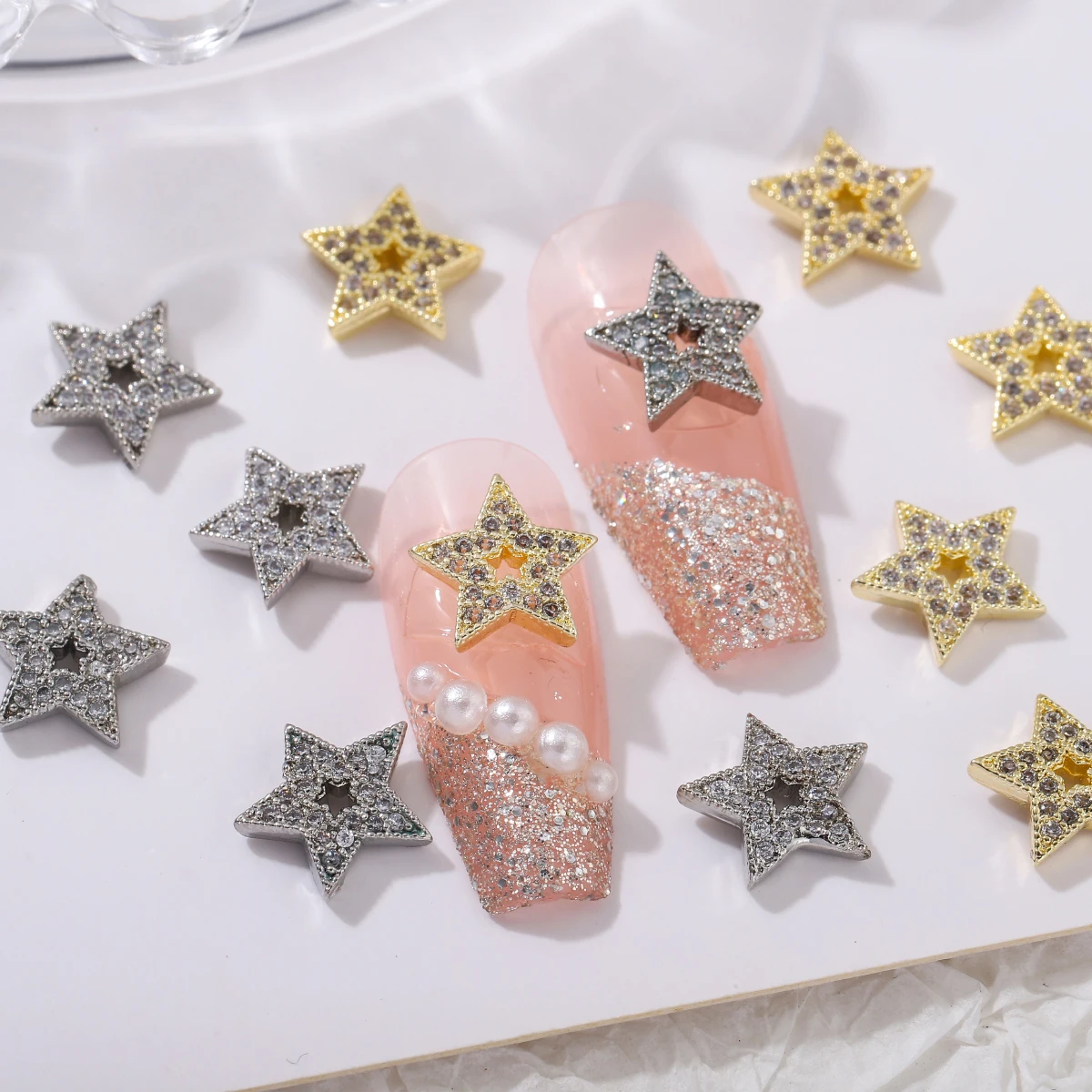 5 шт. японские аксессуары для ногтей в виде звезд