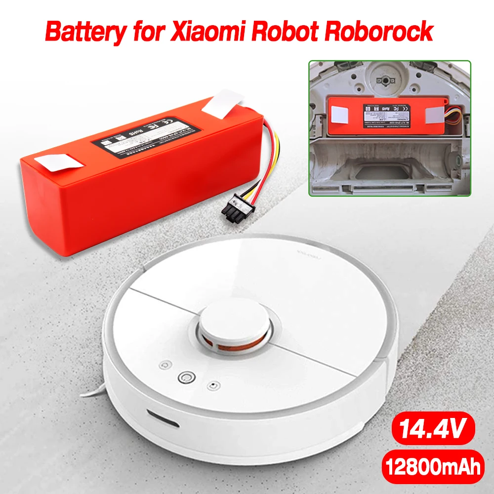 

2023 Upgrade 14.4V 12800mAh li-ion Battery Vacuum Cleaner accessories for xiaomi mi robot Robotics cleaner roborock S50 S51 T4
