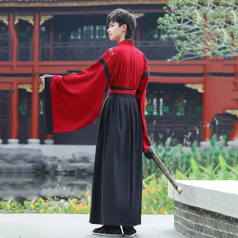 Мужское платье Hanfu с традиционной китайской вышивкой мужской костюм Untamed красная