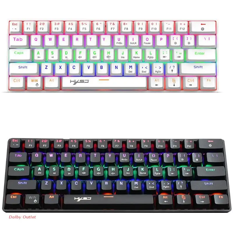 

61 Keys Gaming Keyboard RGB Illuminated Backlit Wired Programmable for PC Gamer