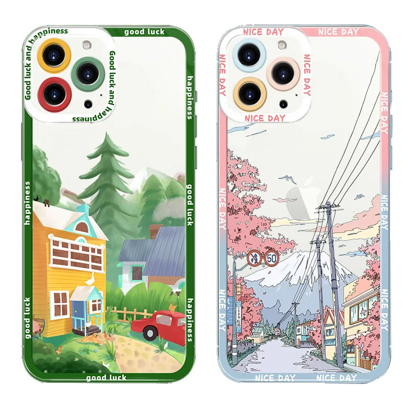 

Painting Scenery Soft Clear Case for Samsung Galaxy A71 A70 A51 A02S A03 A03S A11 A12 A20 A21S A22 A30 A31 A50 4G Silicone Cover