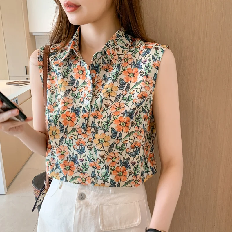 

Модная женская блузка с цветочным принтом, женская кофта с отложным воротником, одежда для офиса, женская рубашка, блуза 25364