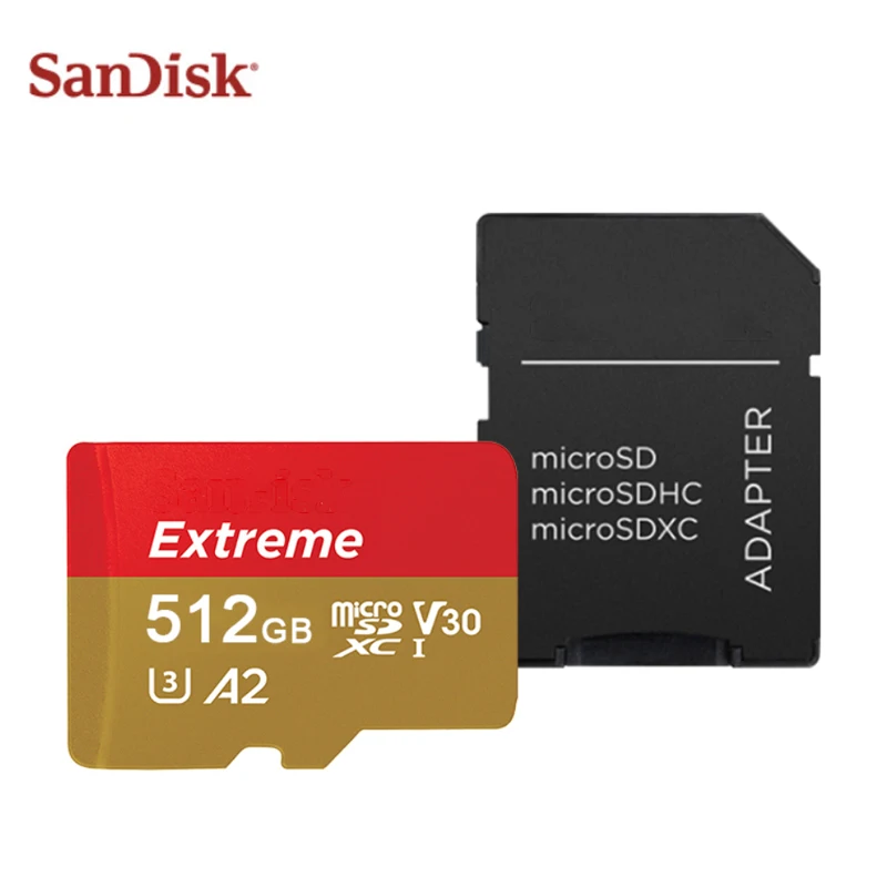 

Карта памяти MicroSDHC для SanDisk, карты памяти MicroSD 64 Гб 128 ГБ 256 ГБ 512 ГБ 1024 ГБ MicroSDXC EXTREME PRO V30 U3 4K UHD TF
